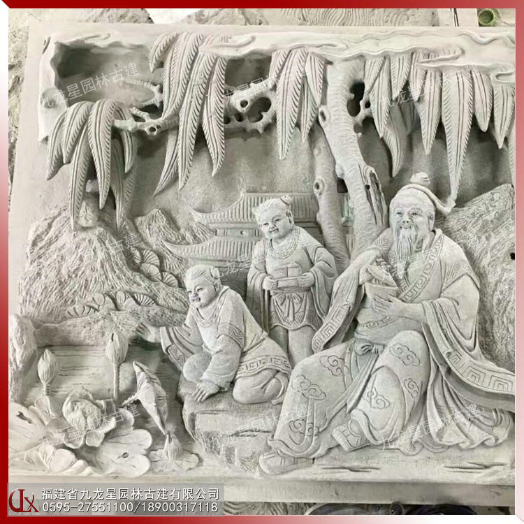 石雕人物浮雕圖片